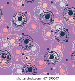 Seamless Pastel Pattern of Hand Drawn Polka Dot on Background