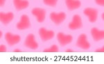 Seamless pastel pattern with soft mesh gradient pink hearts on a light background. Dreamy blurred texture with romantic Valentines Day mood, perfect for fabric, wallpaper, wrapping paper, and cards.