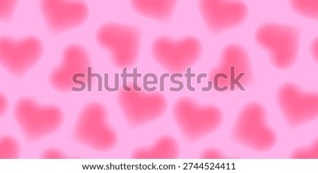 Seamless pastel pattern with soft mesh gradient pink hearts on a light background. Dreamy blurred texture with romantic Valentines Day mood, perfect for fabric, wallpaper, wrapping paper, and cards.