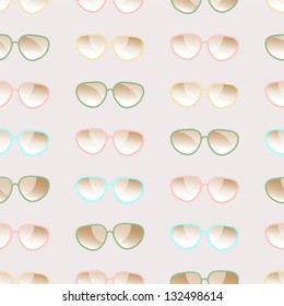 Seamless pastel pattern of sunglasses
