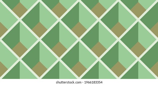 Seamless pastel pattern. Vector template for fabric or wrapping. Textile design. Optical illusions. Pastel colors. Modern textile. Geometric. Art Deco stylish background for cards. Green, olive color.