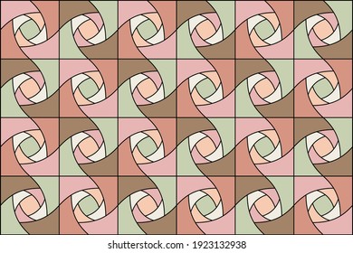 Patrón pastel sin inconfundibles. Vintage. Plantilla para tejido. Diseño textil. Patrón para baldosas cerámicas para proyecto 3D. Rosa. Beige. Marrón. Verde claro. Colores pasteles. Fondo elegante para las tarjetas.	