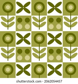 Patrón pastel sin inconfundibles. Patrón de papel envuelto. Estilo escandinavo. Baldosas. Plantilla para tejido. Fondo elegante para las tarjetas. Colores pasteles. Diseño de mosaicos para baño y cocina. Color de oliva, verde.