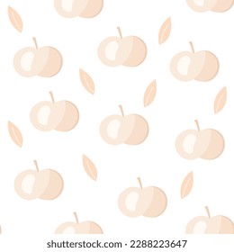 Seamless pastel pink apples fruit pattern illustration. Girly cute decoration for juicy design.