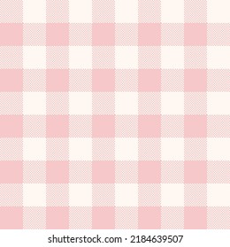 Seamless pastel pink gingham pattern. Vector geometric vichy background. Fabric texture print for clothing, tablecloths, bedding, wrapping paper, scrapbooking, wallpapers, decor, greeting card design 