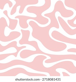 Padrão Ondulado Rosa Pastel Sem Costura Vetor Abstrato Minimalista