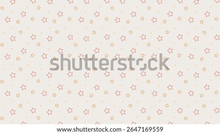 Seamless pastel star outline pattern with beige background. Perfect for kids wallpaper, nursery decor, fabric prints, wrapping paper, baby shower themes, and cute celestial vector backgrounds.