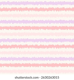 Seamless pastel striped pattern in pink and purple shades. Soft hand-drawn lines perfect for baby products, textiles, packaging, and cute backgrounds.