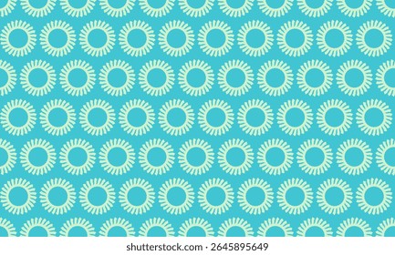 Seamless pastel teal and cream sunburst pattern.  Perfect for textile design, website backgrounds, or vibrant branding.  This cheerful, retroinspired design evokes feelings of warmth and optimism.