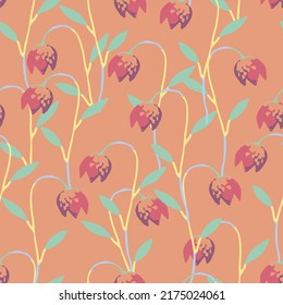 seamless pastel tulip flowers pattern  background , greeting card or fabric