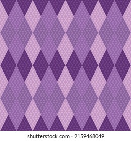 Seamless pastel violet pattern with white lines  and purple and pink rhombus, vector eps 10