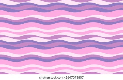 Seamless pastel wave pattern.  Perfect for backgrounds, textiles, or playful designs. This cheerful, retroinspired illustration evokes feelings of calm and happiness.
