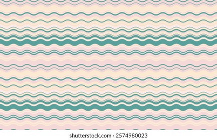 Seamless pastel wavy stripes pattern.  Perfect for textile design, website backgrounds, packaging, and more.  Soft, calming colors create a soothing and stylish aesthetic.