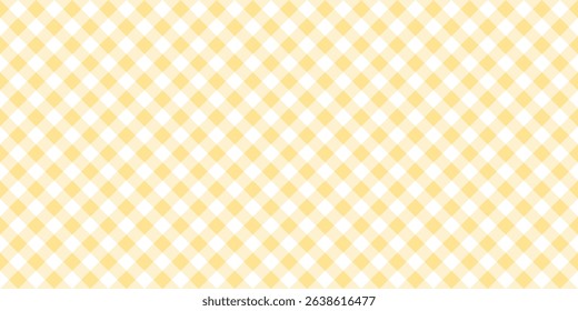 Seamless pastel yellow gingham pattern
