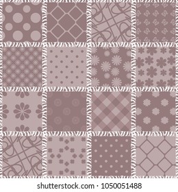 seamless patchwork background with different patterns 