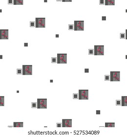seamless patchwork floral pattern with red roses