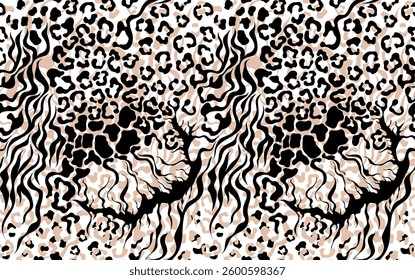 Seamless patchwork pattern. Animals pattern in vector. Tribal animals collage pattern.