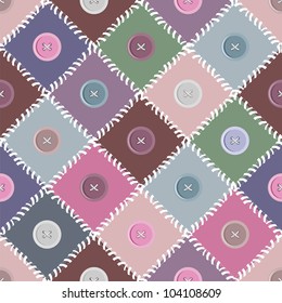 seamless patchwork pattern with buttons
