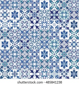 Seamless patchwork pattern from colorful Moroccan tiles.  Islam, Arabic, Indian, Turkish, Pakistan, Chinese,  Ottoman ornaments. For wallpaper,surface design, wrapping motif