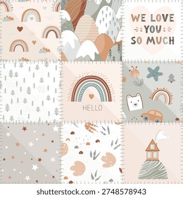 Seamless patchwork pattern and