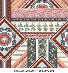 Seamless Patchwork Pattern On Crime