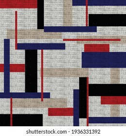 Seamless patchwork pattern on fabric textures 