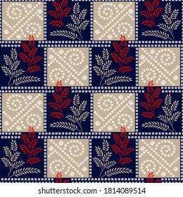 seamless patchwork pattern on navy