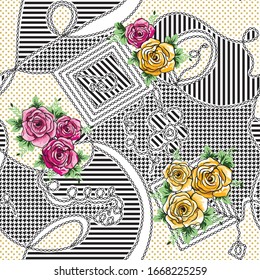 seamless patchwork pattern on texture