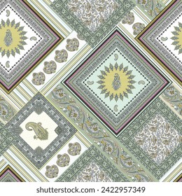 seamless patchwork pattern on white background