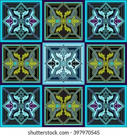 Seamless patchwork pattern ornaments