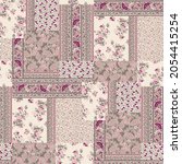 Seamless patchwork quilt effect fabric design