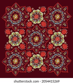Seamless patchwork quilt effect fabric design