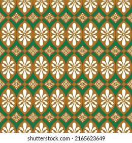 Seamless patchwork tile with Victorian motifs. Original traditional Portuguese and Spain decor. Tiles in dutch, portuguese, spanish, italian style. Vector illustration for fabric print