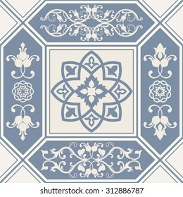 seamless patchwork tile with Victorian motives 