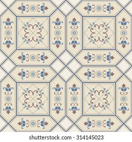 seamless patchwork tile with Victorian motives
