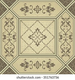 seamless patchwork tile with Victorian motives