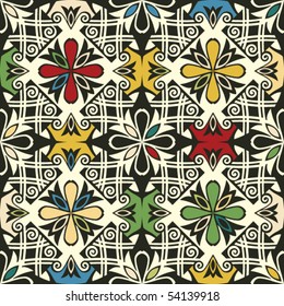 seamless patchwork, vector tiled background