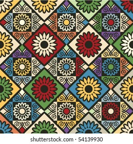 seamless patchwork, vector tiled background