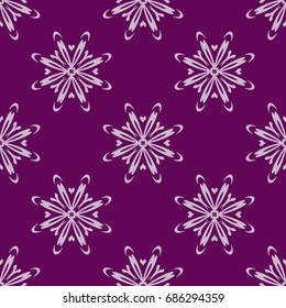 seamless patern of Bright geometric Backgrounds in floral style. For greeting cards, invitations, cover book, fabric, scrapbooks. purple color