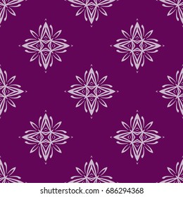 seamless patern of Bright geometric Backgrounds in floral style. For greeting cards, invitations, cover book, fabric, scrapbooks. purple color