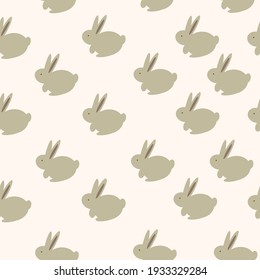 seamless patern bunnies. light background. cute rabbits. spring Easter print for textiles and postcards.