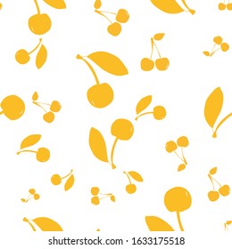 seamless patern chery fruit. chery pattern background vector illustration yellow