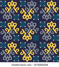 seamless patern of dayak ethnic pattern.traditional Indonesian fabric motif.borneo pattern. vector design inspiration. Creative textile for fashion or cloth