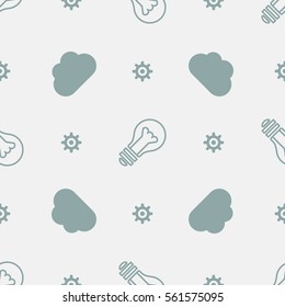 Seamless patern with lamp and clouds