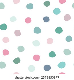 Seamless patetrn with colorful polka dots. Vector illustratiom for wrapping paper.