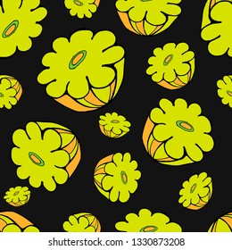 Seamless patison print on black background. Vector graphics.