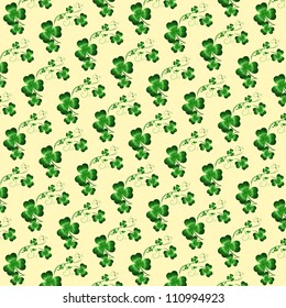 Seamless Patrick holiday background with green clover