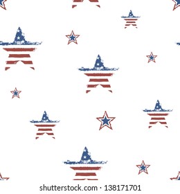 Seamless patriotic ornament for Fourth July Celebration. Vector, EPS10