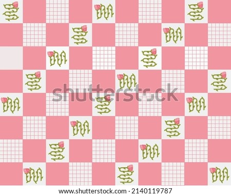 Seamless patrons with flowers. Vector template.