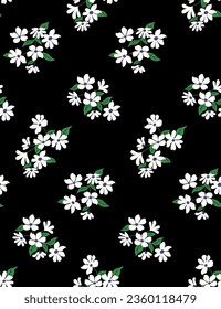 seamless pattan flower bunch design with black backgroud